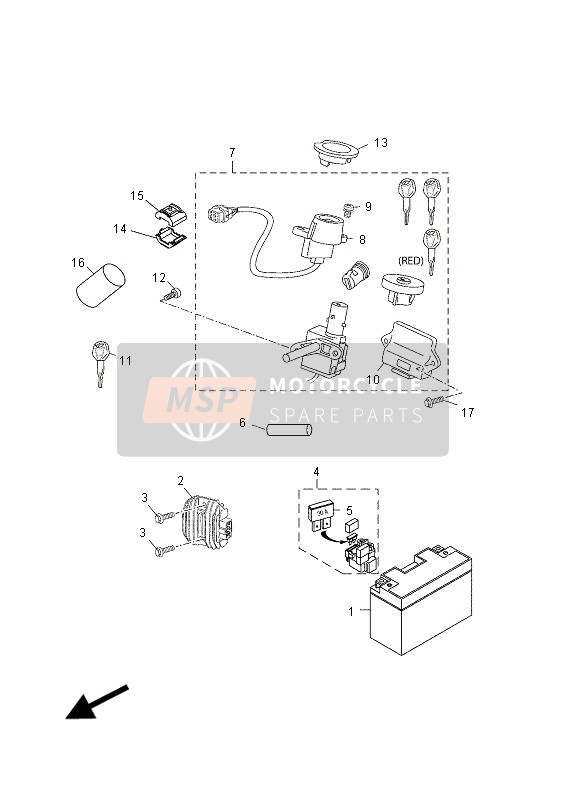 Yamaha YP125R 2014 Electrical 1 for a 2014 Yamaha YP125R